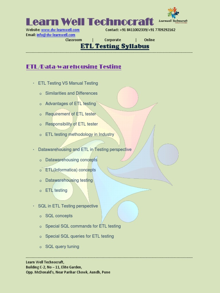 Learn Well Technocraft - ETL Testing and Datawarehousing Syllabus PDF ...