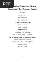 A Project On Comparison Between Samsung and Other Consumer Durable Brands