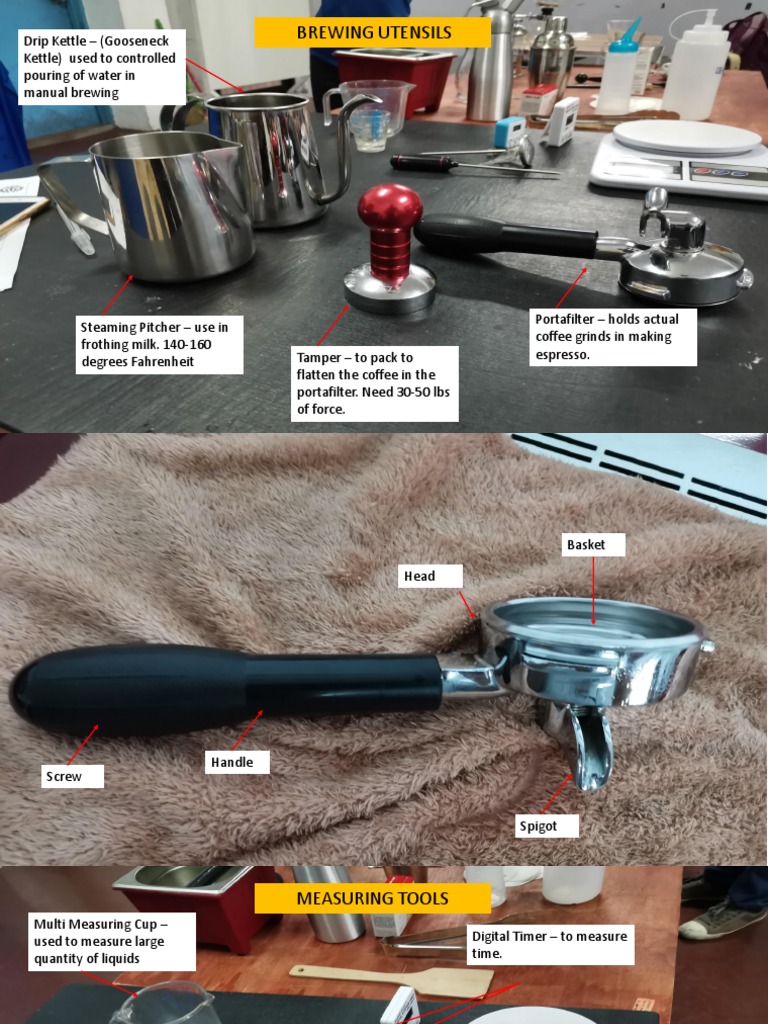 Barista Tools and Utensils PDF Coffee Food And Drink Preparation
