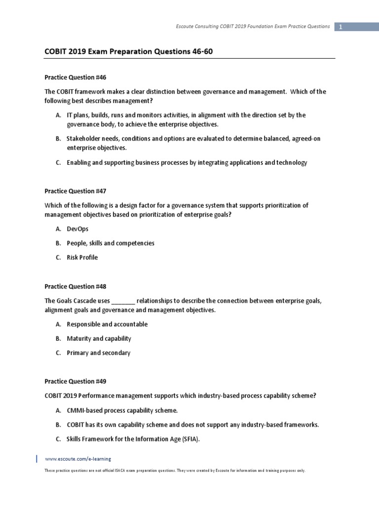 COBIT-2019 Exam Fragen