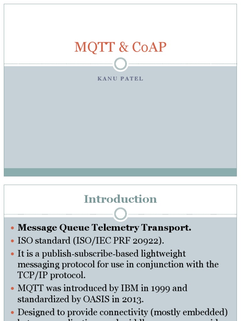 Overview of MQTT and CoAP Protocols | PDF | Business | Computers