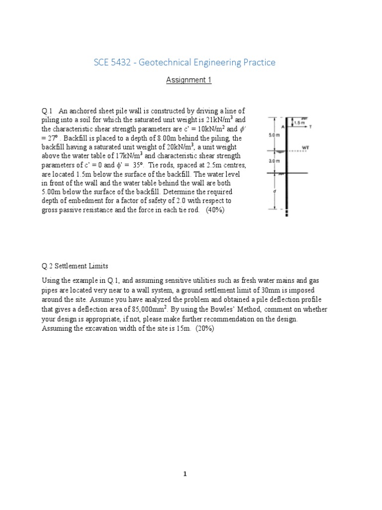Geotechnical Engineering Assignment Insights | PDF
