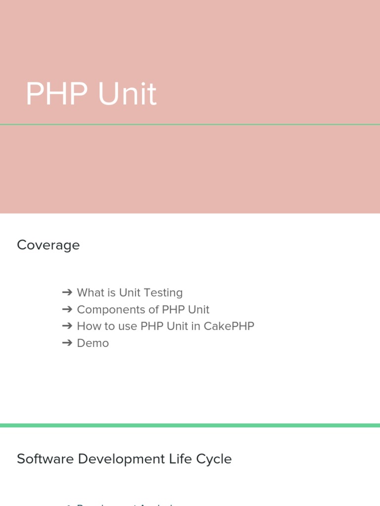 PHP Unit | PDF | Unit Testing | Test Driven Development