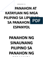 Ang Panahon at Katayuan NG Mga Pilipino Sa