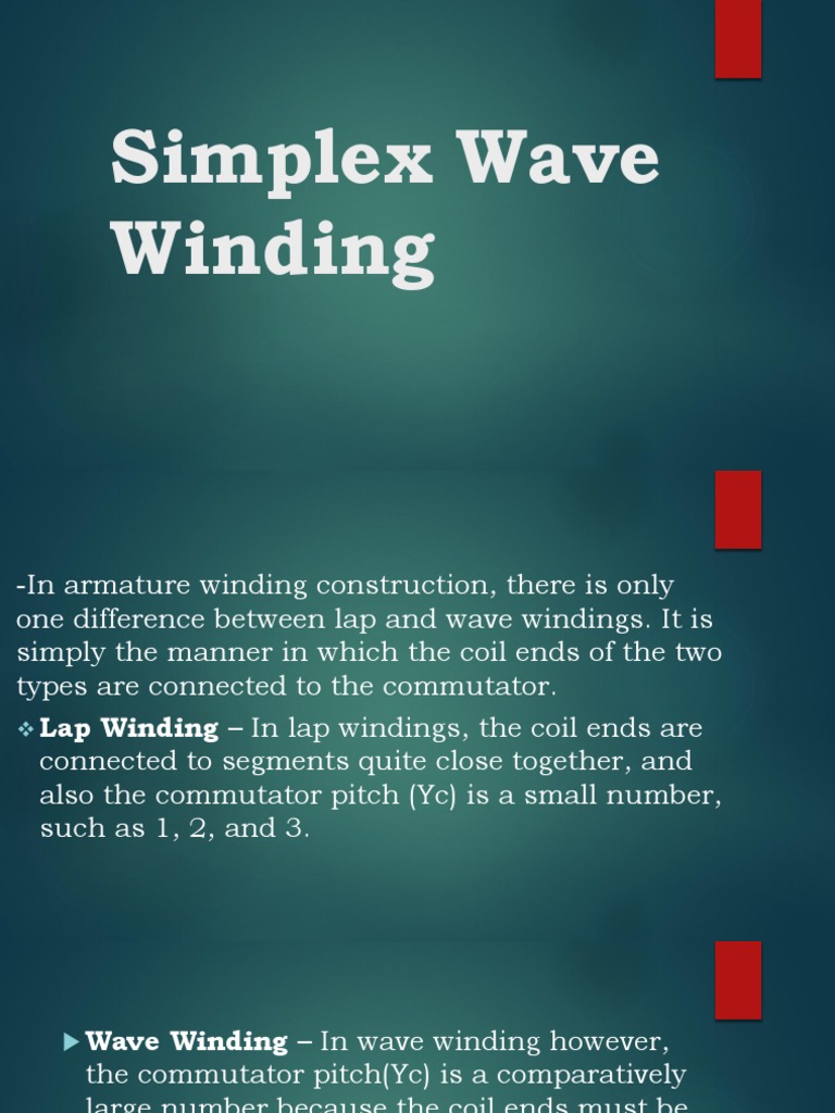 Simplex Wave Winding Explained | PDF | Magnetic Devices | Manufactured ...