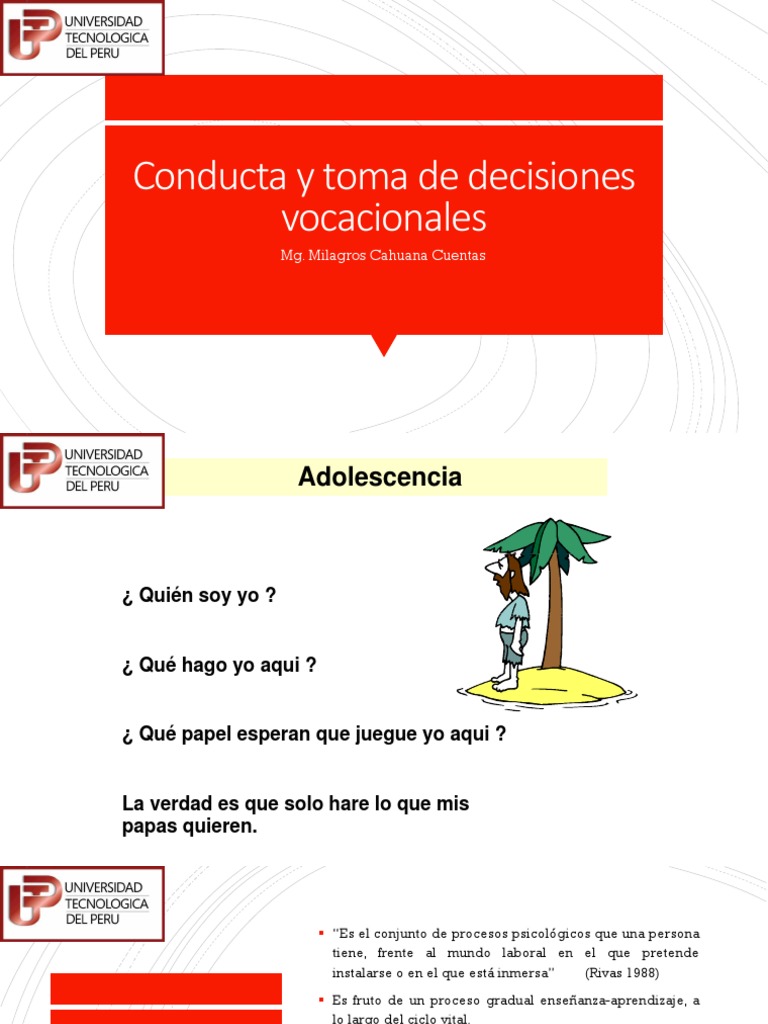 Conducta y Toma de Decisiones Vocacionales | PDF | Crecimiento personal ...