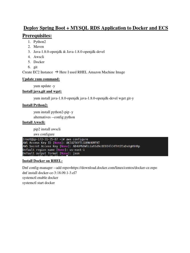 Springboot Docker MysqlRDS | PDF