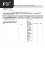 AFFIDAVIT OF STE CONSTRUCTION WORK EXPERIENCE Approved by DTI PCAB