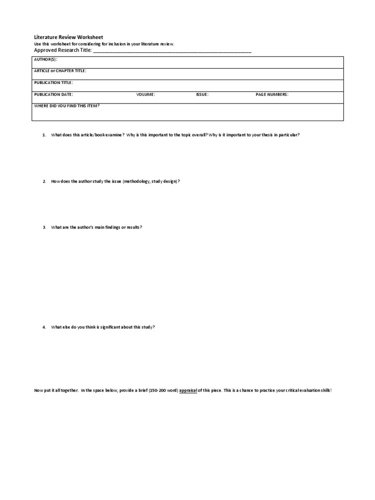 Literature review example image