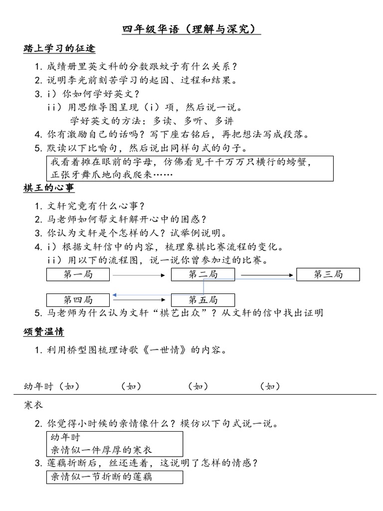 四年级华语理解与深究 Pdf