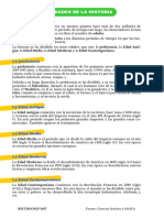 Edaes de La Historia Resumen Ciencias Sociales PDF