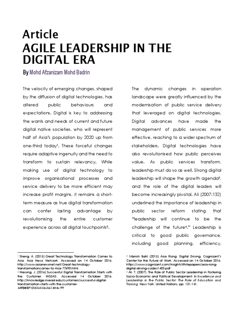 Agile Leadership for Digital Transformation | PDF