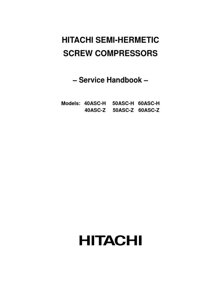 Service Handbook A-Type Screw Compressors | PDF