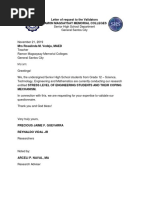 Letter of Request To The Validators