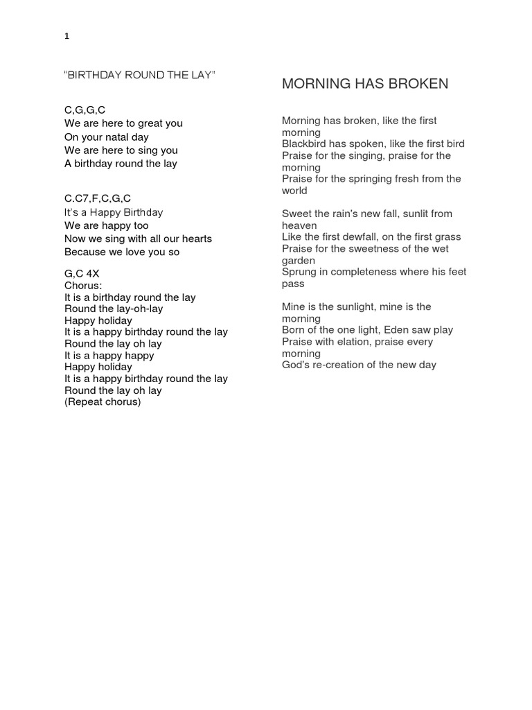 It Is Your Birthday Round The Lay Lyrics