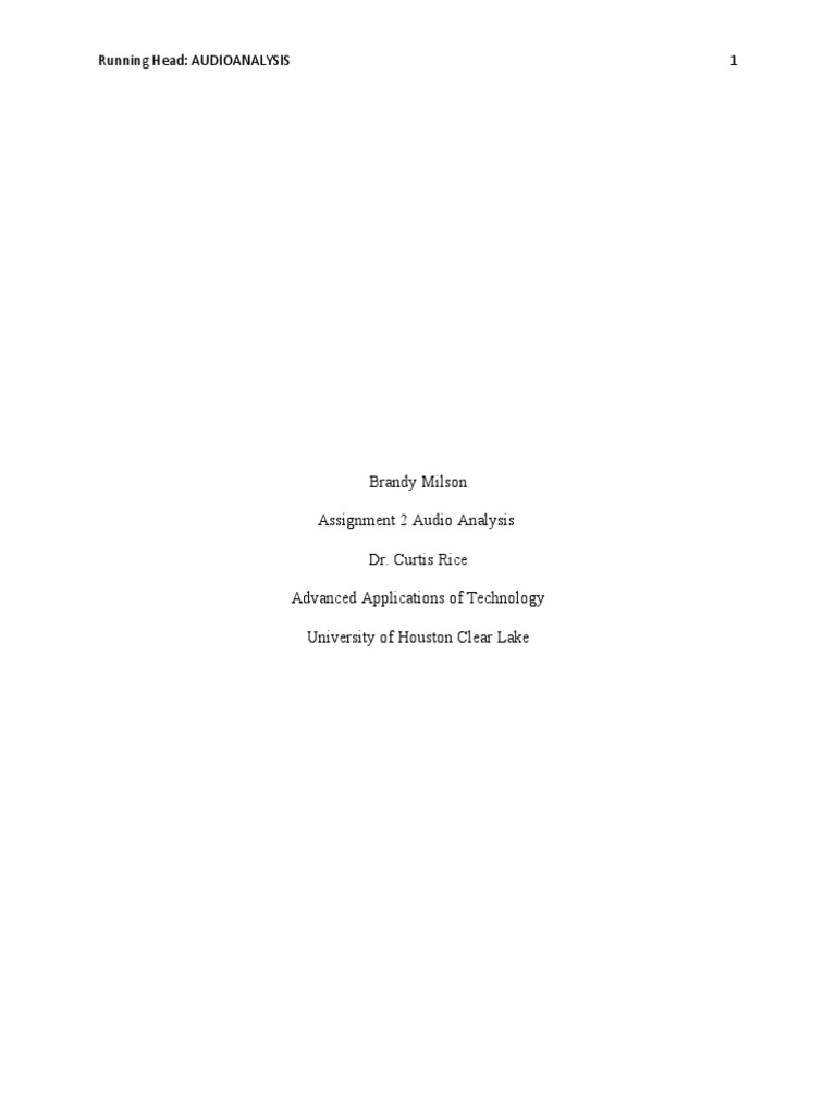 Audio Analysis | PDF | Science & Mathematics