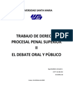 Trabajo Fase Juicio, Debate Oral y Público