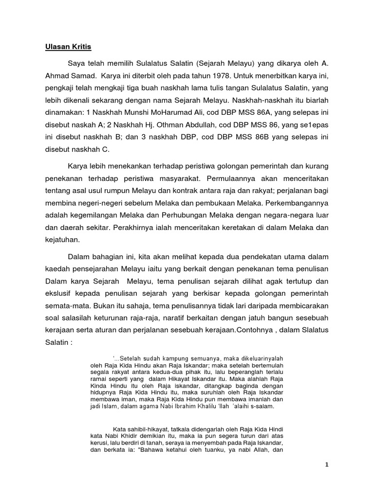 Ulasan Kritis Docx