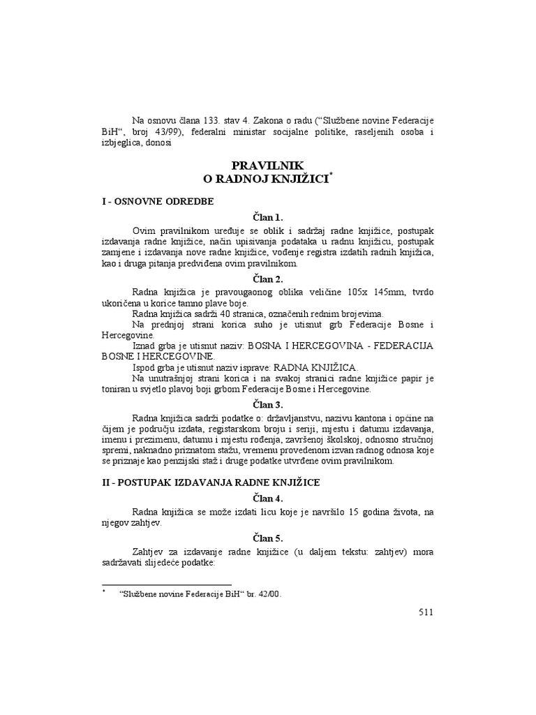U knjizici osiguranika broj radnoj WebPropisi CRNA
