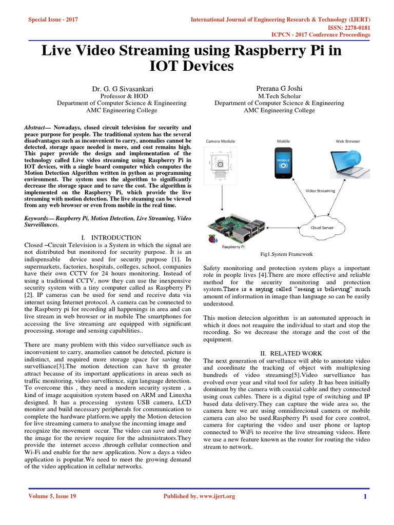 Live Video Streaming Using Raspberry Pi in Iot Devices ...