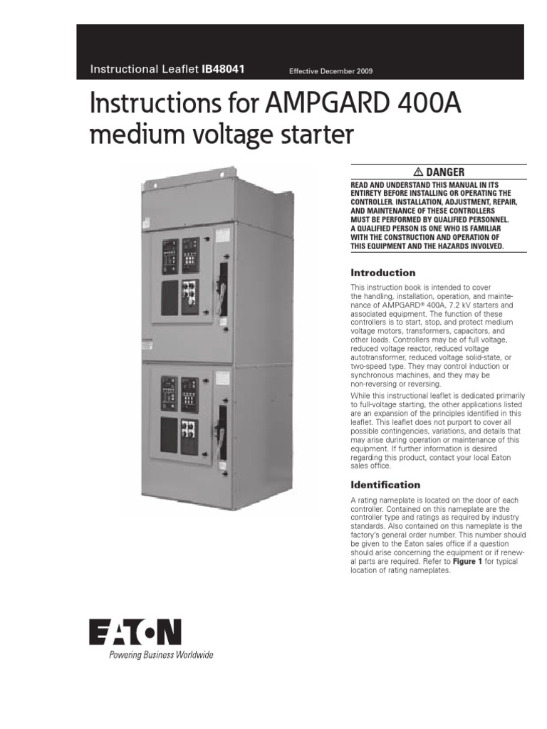 Ampgard Instruction Booklet 400a Starter Ib48041 | PDF