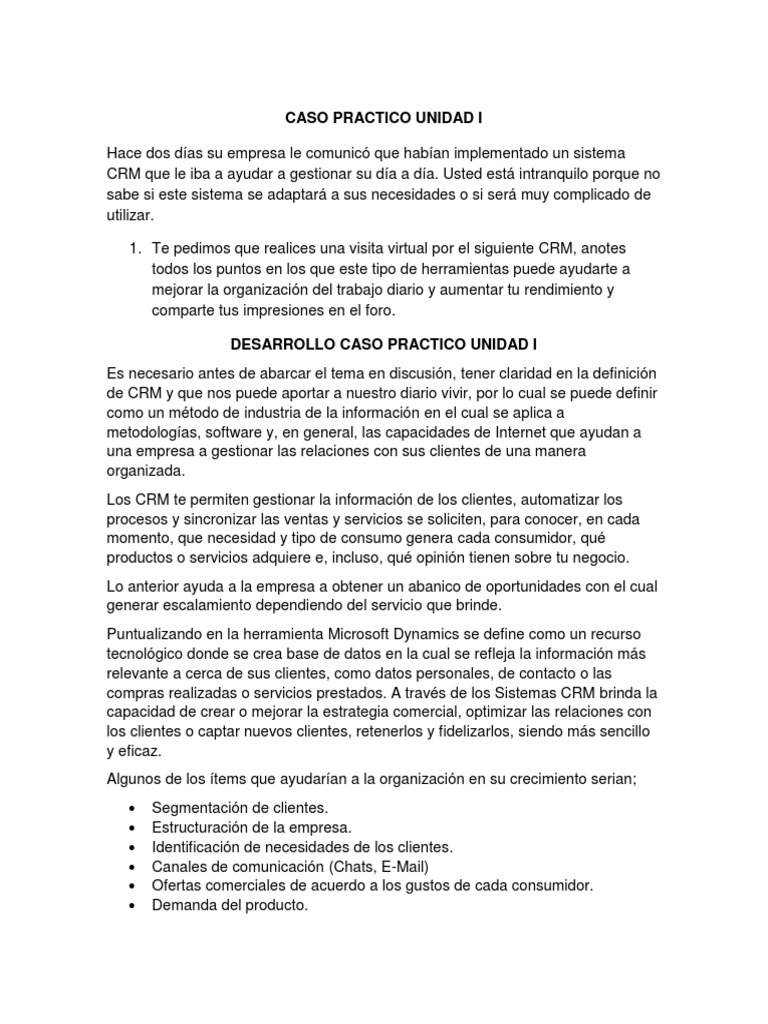 CP1 | PDF | Gestión de la relación con el cliente | Cliente