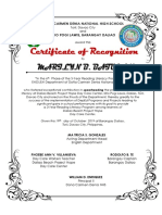 Certificate READING COMMUNITY SERVICE