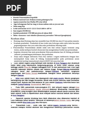 Keadaan Alam Negara Laos Adalah Kecuali A Wilayah Laos Bergunung Gunung Studi Indonesia