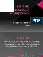 Analisis de Sistemas de Produccion: Gestion Y Diseño de Modas 2010