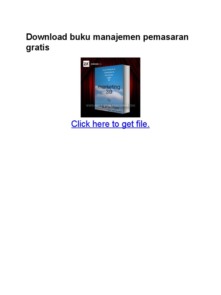 Buku Manajemen Pemasaran Gratis
