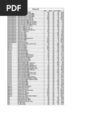 Price List
