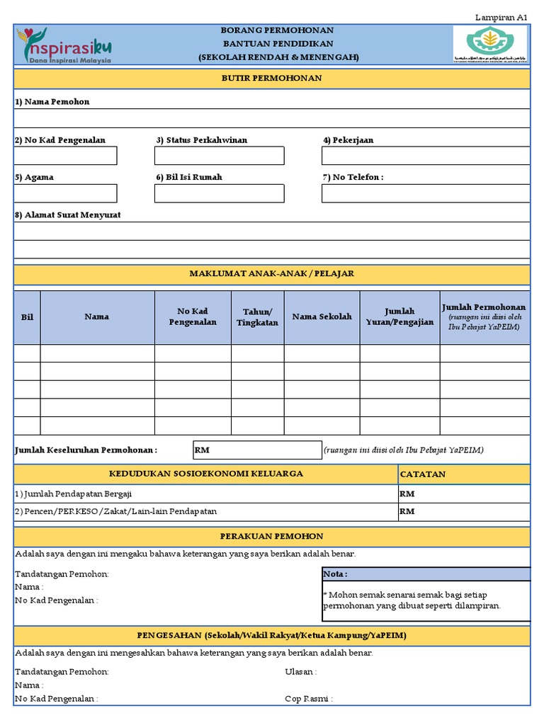 Borang Dana Inspirasiku Sekolah Pdf Pdf