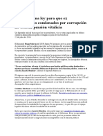 Impulsan una ley para que ex funcionarios condenados por corrupción no cobren pensión vitalicia