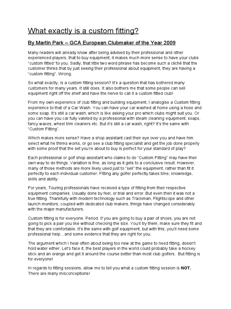 what-is-club-fitting-pdf