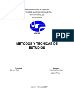 METODO Y TECNICA DE ESTUDIOS