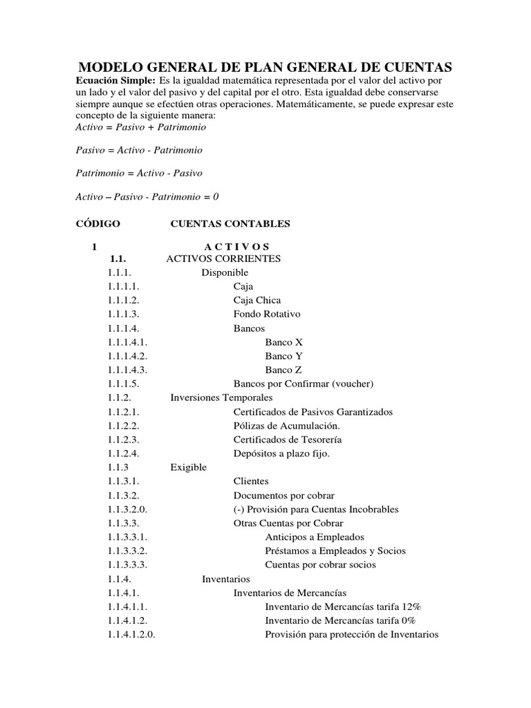 Plan de Cuentas Curso | PDF | Negocios | Finanzas y dinero