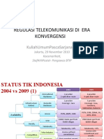 Regulasi Telekomunikasi Di Era Konvergensi: Kuliahumumpascasarjana Ui