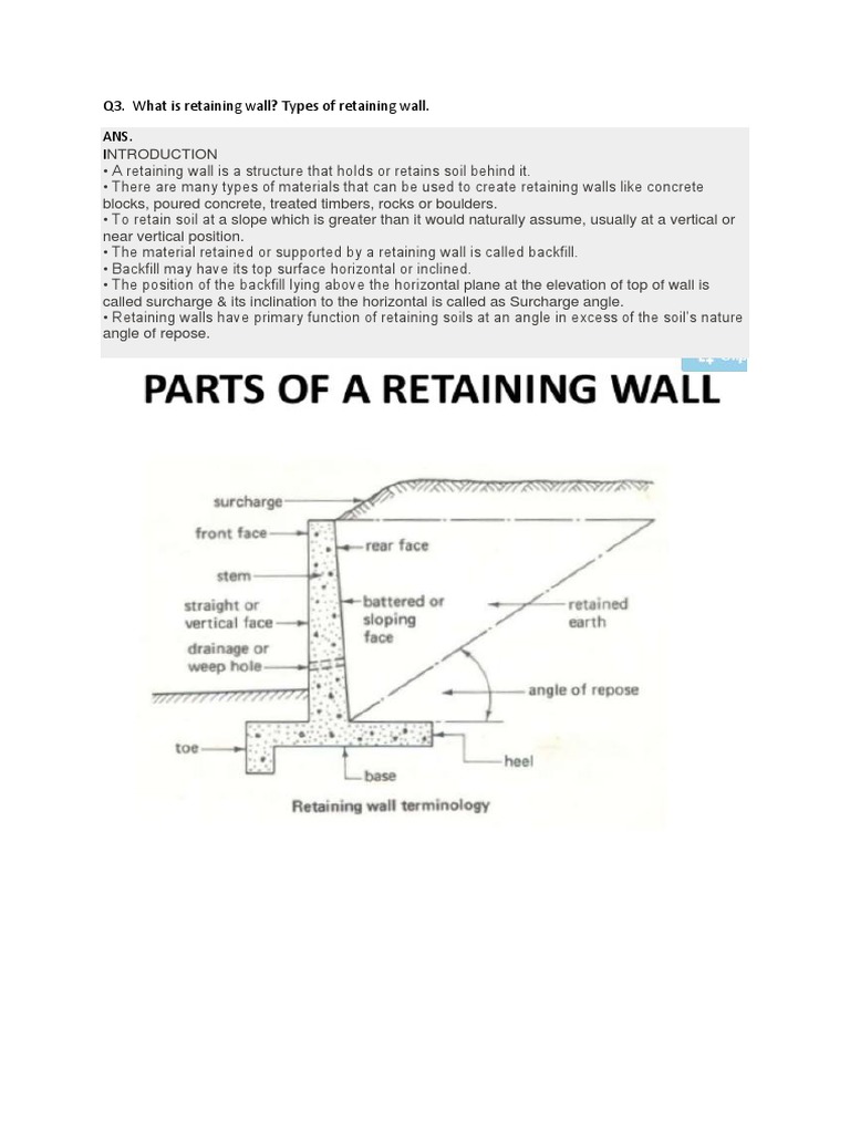 Overview of Retaining Wall Types | PDF
