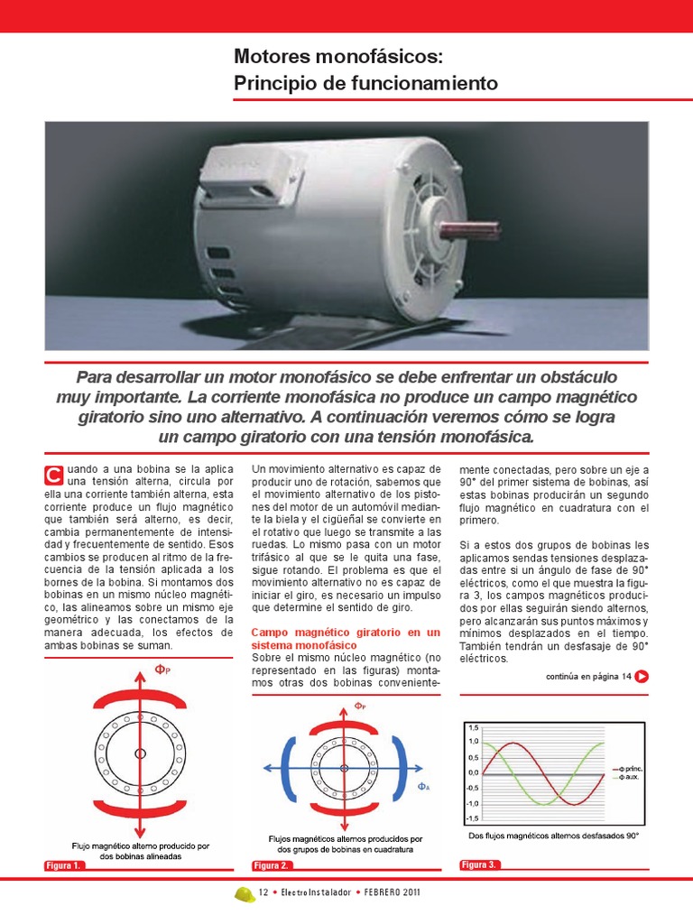 Motores Monofásicos. Principio de Funcionamiento | PDF