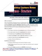 Enzymes Structure and Functions Lecture Notes PDF