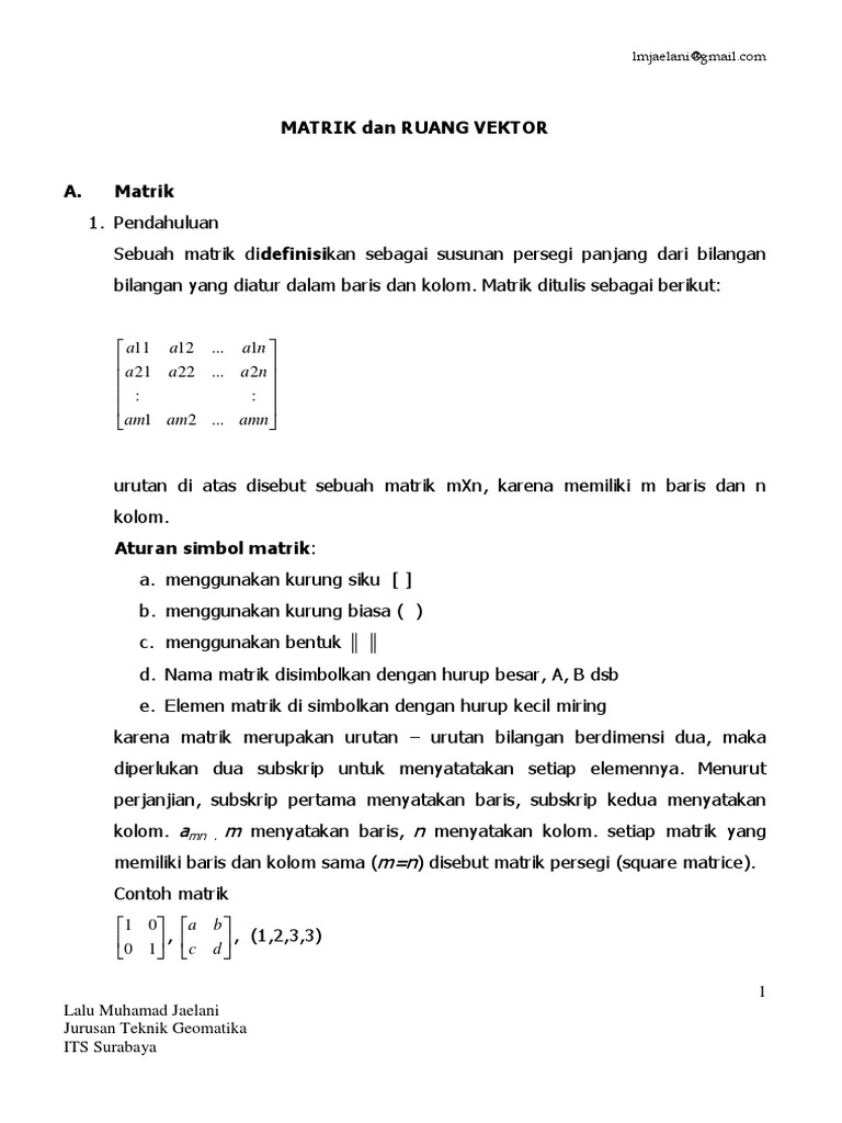 Vektor Dan Matriks PDF | PDF | Metode & Bahan Ajar