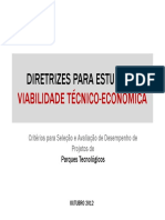 Diretrizes para Estudo de viabilidade técnico-econômica de Parques Tecnológicos - Apresentação