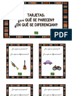 Tarjetas Manipulativas Categorizamos Semejanzas y Diferencias