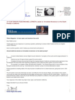 10-12-06 TIKKUN's Rabbi MICHAEL LERNER Is Asked AND ANSWERS Re: Immediate Moratorium On The Death Penalty in California S