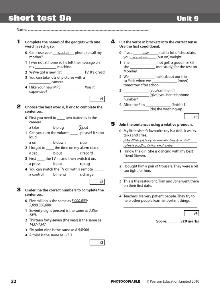 TEST 9 Unit 9 | PDF