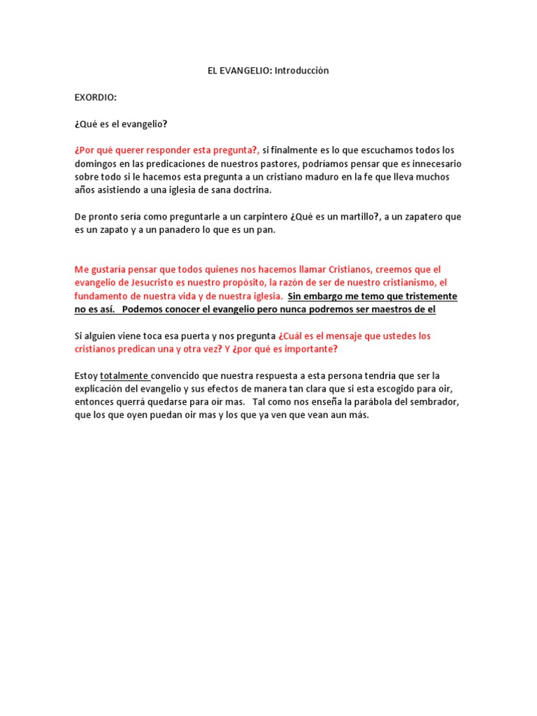Bosquejo Libro Qué Es El Evangelio | PDF