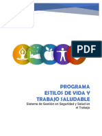 V1 - Progama de Estilos de Vida y Trabajo Saludable PDF
