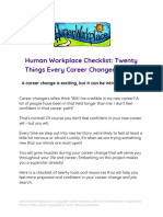 Human Workplace Checklist - Twenty Things Every Career Changer Needs 1 1