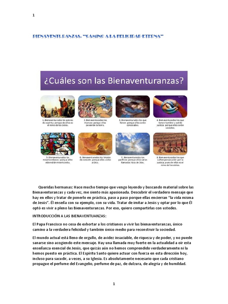 Bienaventuranzas. Camino A La Felicidad Eterna | PDF