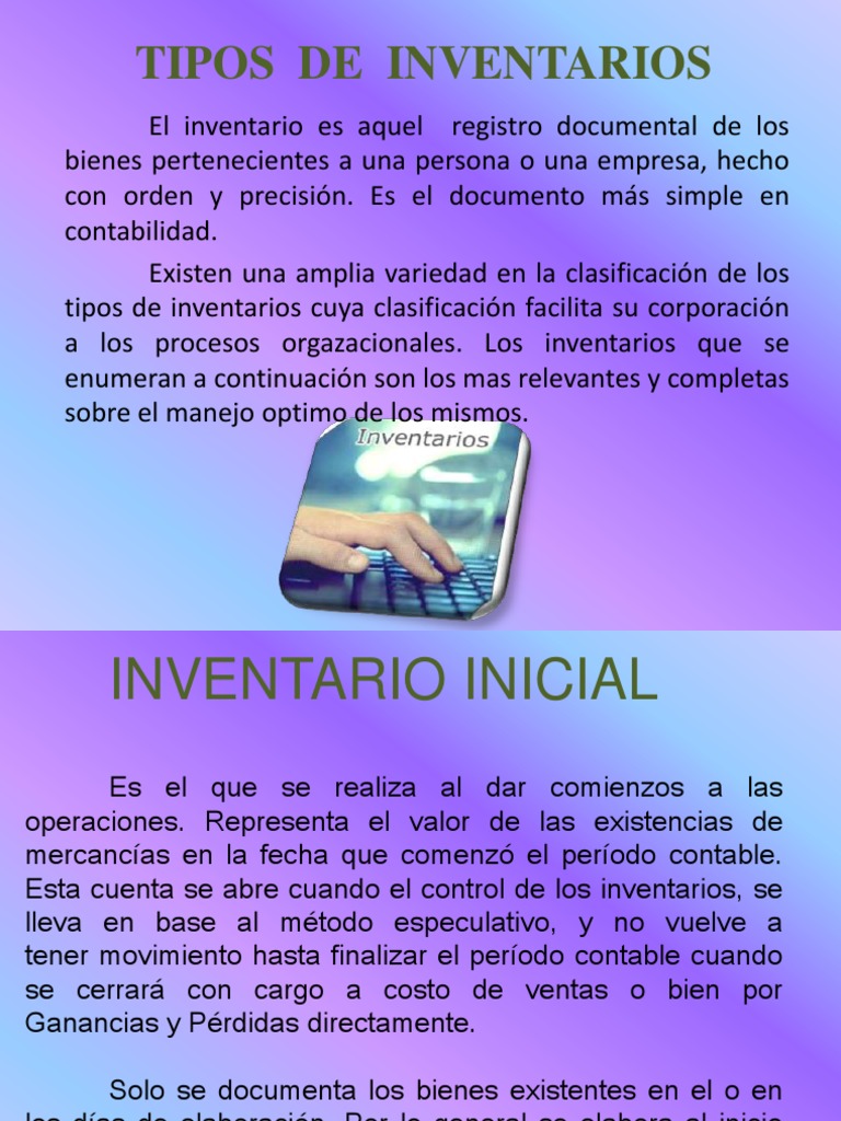 tipos de inventarios | Inventario | Contabilidad
